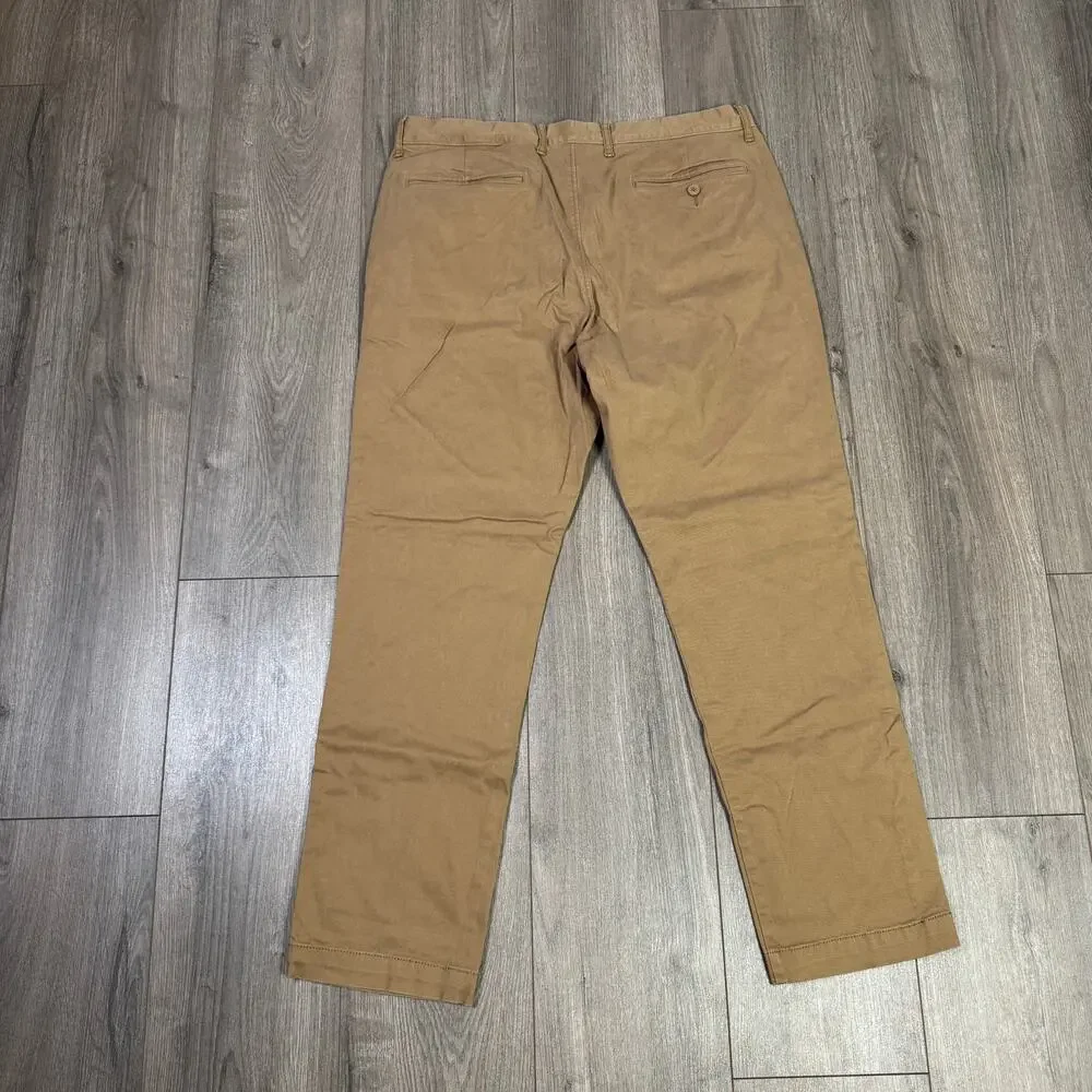 JCrew 770 Straight-Fit Core Stretch Chino Pants Mens W35 L32 River Brown AR886